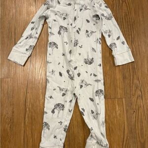 Charming Nature Print Kids Footie Pajama
